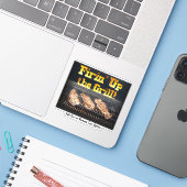 Steaks am Grill Aufkleber (Laptop mit iPhone)