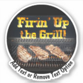Steaks am Grill Aufkleber (Vorderseite)