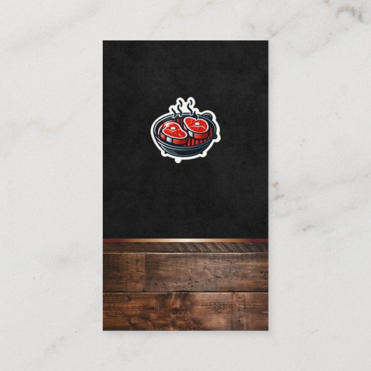 Steaks auf Barbecue Pit Visitenkarte (Rückseite)