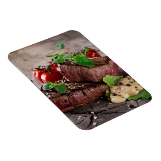 Steaks aus gegrillter Grillen mit frischen Kräuter Magnet (Rechte Seite)