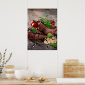 Steaks aus gegrillter Grillen mit frischen Kräuter Poster (Küche)