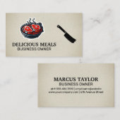 Steaks Cooking on Grill Visitenkarte (Vorne/Hinten)