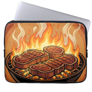 Steaks Grillen BBQ Flammen Laptopschutzhülle