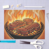 Steaks Grillen BBQ Flammen Seidenpapier (Handwerk)