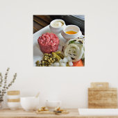 Steaktartar mit Gemüse und Gewürzen Poster (Küche)