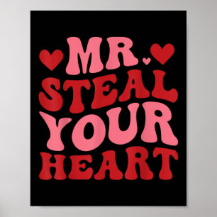 Steal Your Heart Retro Valentinstag Poster