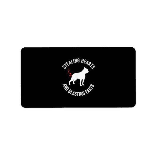 Stealing Heart and Blade Furzen Boston Terrier Adressaufkleber (Vorne)