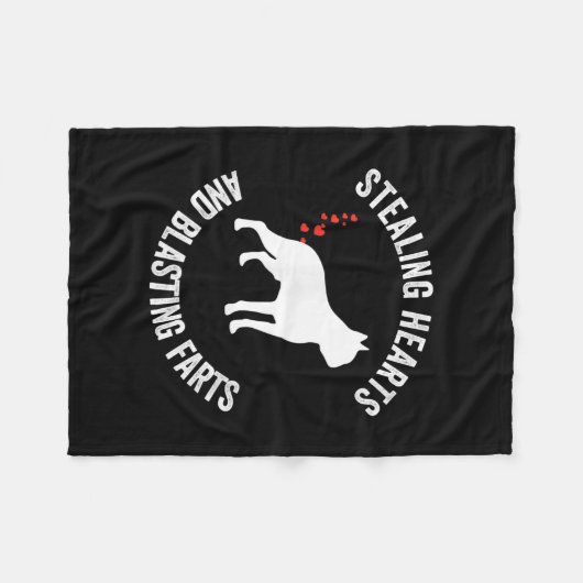 Stealing Heart and Blade Furzen Boston Terrier Fleecedecke (Vorderseite (Horizontal))