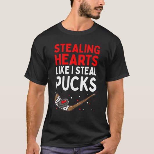 Stealing Heart Like I Steal Pucks Valentines Day H T-Shirt (Vorderseite)