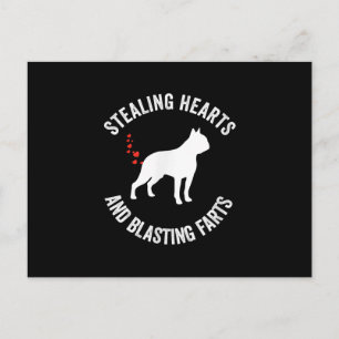 Stealing Hearts And Blasting Farts Boston Terrier Feiertagspostkarte