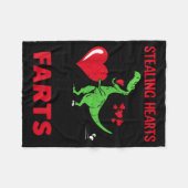 Stealing Hearts And Blasting Farts T Rex Cute Todd Fleecedecke (Vorderseite (Horizontal))