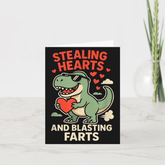 Stealing Hearts And Blasting Farts Trex Childrens  Karte (Vorderseite)