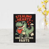 Stealing Hearts And Blasting Farts Trex Childrens  Karte (Gelbe Blume)