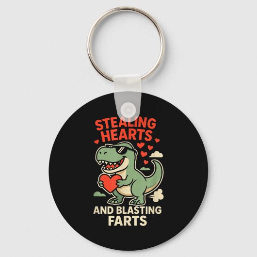 Stealing Hearts And Blasting Farts Trex Childrens Schlüsselanhänger (Vorderseite)