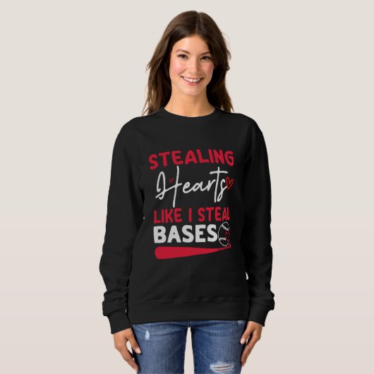 Stealing Hearts Bases Baseball Player Sweatshirt (Vorne ganz)