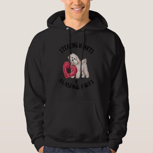 Stealing Hearts Blasting Farts Bichons Frise Valen Hoodie (Vorderseite)