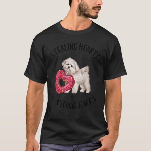 Stealing Hearts Blasting Farts Bichons Frise Valen T-Shirt (Vorderseite)