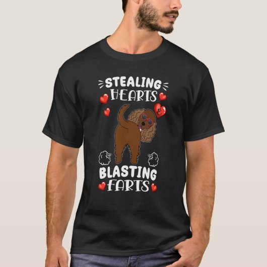 Stealing Hearts Blasting Farts Cocker Spaniel Vale T-Shirt (Vorderseite)