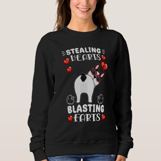 Stealing Hearts Blasting Farts French Bulldog Vale Sweatshirt (Vorderseite)
