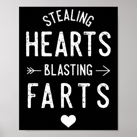 Stealing Hearts Blasting Farts Funny Valentine's D Poster (Vorne)