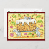 Stealing the Fruitcake Cute Christmas Feiertagspostkarte (Vorne/Hinten)