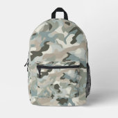 Stealth Blue Camouflage Wave Bedruckter Rucksack (Vorderseite)