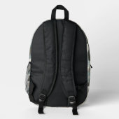 Stealth Blue Camouflage Wave Bedruckter Rucksack (Rückseite)