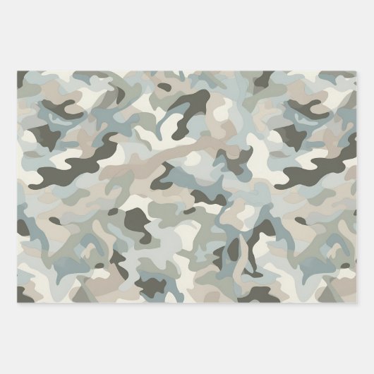 Stealth Blue Camouflage Wave Geschenkpapier Set (Vorderseite)