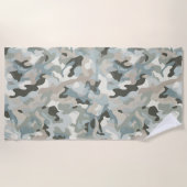 Stealth Blue Camouflage Wave Strandtuch (Vorderseite)