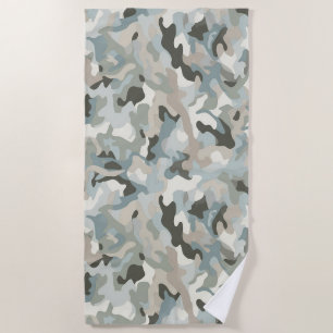 Stealth Blue Camouflage Wave Strandtuch