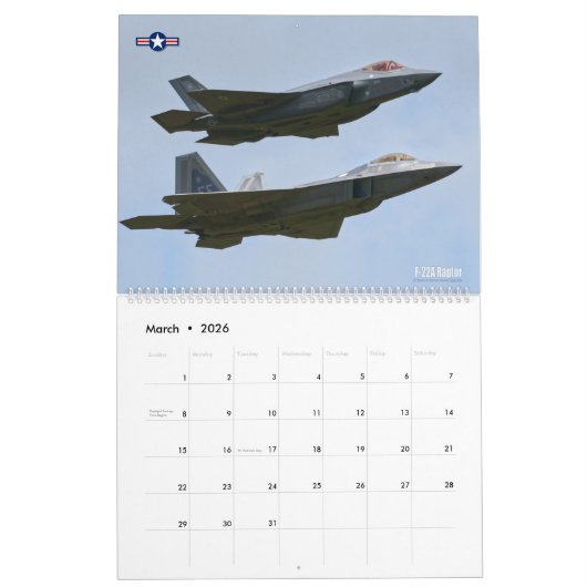 STEALTH FIGHTER - F-22A Raptor Kalender (Mär 2026)