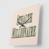 Stealth Millionaire Quadratische Wanduhr (Winkel)