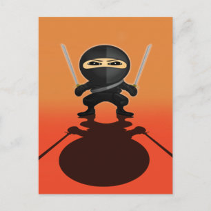 Stealth-Ninja-Junge-Dual-Katana-Orange-Verlauf Postkarte