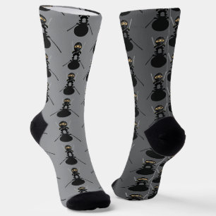 Stealth-Ninja-Muster-Doppelkatana-Anime-Crewsocks Socken