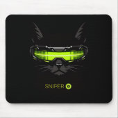 Stealth Sniper Cat Neon Grün Professionelle Maus P Mousepad (Vorne)