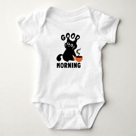 Stealthkatze und Kaffee Baby Strampler (Vorderseite)