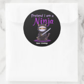 Stealthy Ninja Cat Masked Kitty Warrior Pun Runder Aufkleber (Tasche)