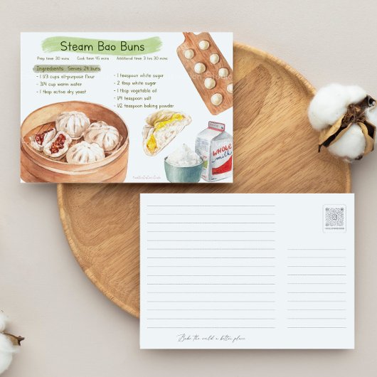 Steam Bao Buns Rezept Card Postkarte