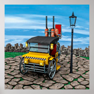 Steam Cab-Taxi Poster