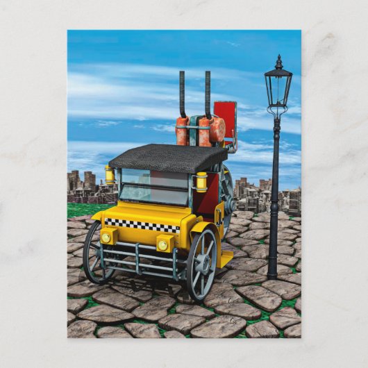 Steam Cab-Taxi Postkarte (Vorderseite)