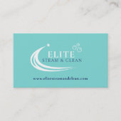 Steam Cleaning Business aqua blue white Visitenkarte (Vorderseite)