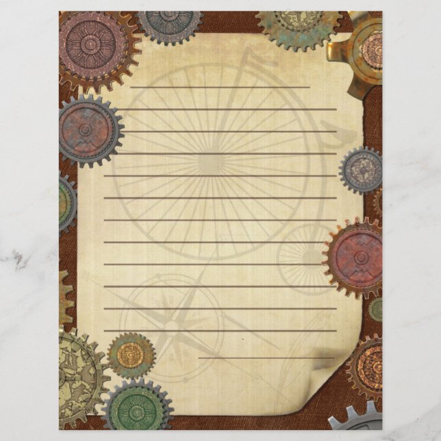 Steam Elegance Steampunk SCRAPBOOK STATIONARY (Vorderseite)