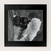 Steam engine locomotive Black Train Forest Puzzle (Horizontal)