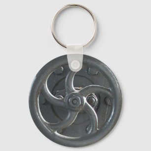 Steam Engine Pressure Adjustment Wheel Keychain Schlüsselanhänger