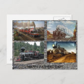 Steam Engines Fathers day card Postkarte (Vorne/Hinten)