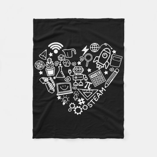 Steam Heart Shape Stem Teacher Science Lover Byck Fleecedecke (Vorderseite)