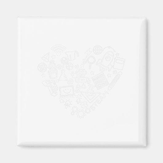 Steam Heart Shape Stem Teacher Science Lover Byck Magnet (Vorne)