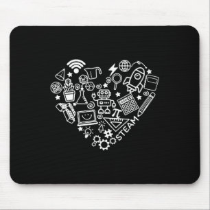 Steam Heart Shape Stem Teacher Science Lover Byck Mousepad