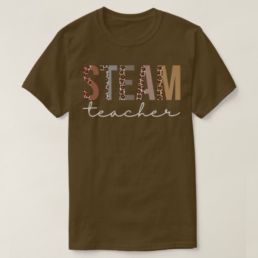 STEAM Lehrer Leopard Anerkennung Funny für Frauen T-Shirt (Design vorne)