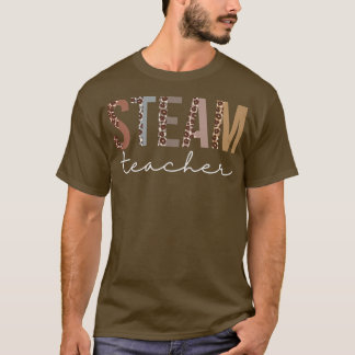 STEAM Lehrer Leopard Anerkennung Funny für Frauen T-Shirt